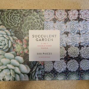 Galison 2 in 1 Succulent Garden Puzzle 500 pc. 2 Sided